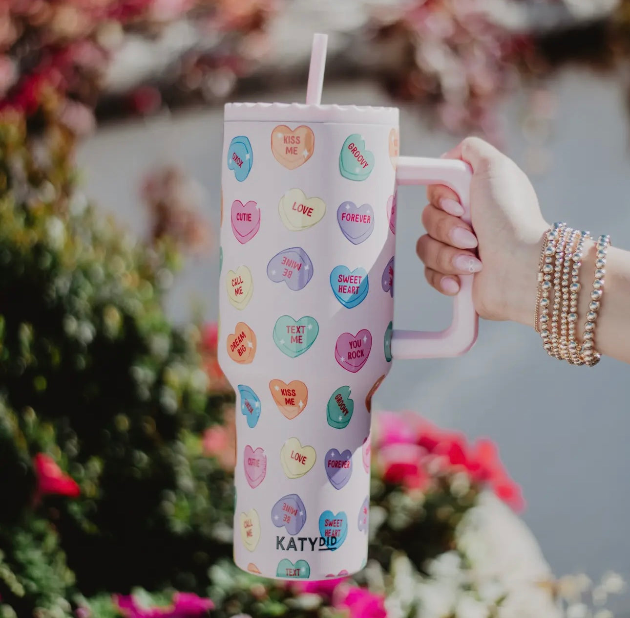 Love hearts tumbler with handle | katydid | shop now | Tullyhaize