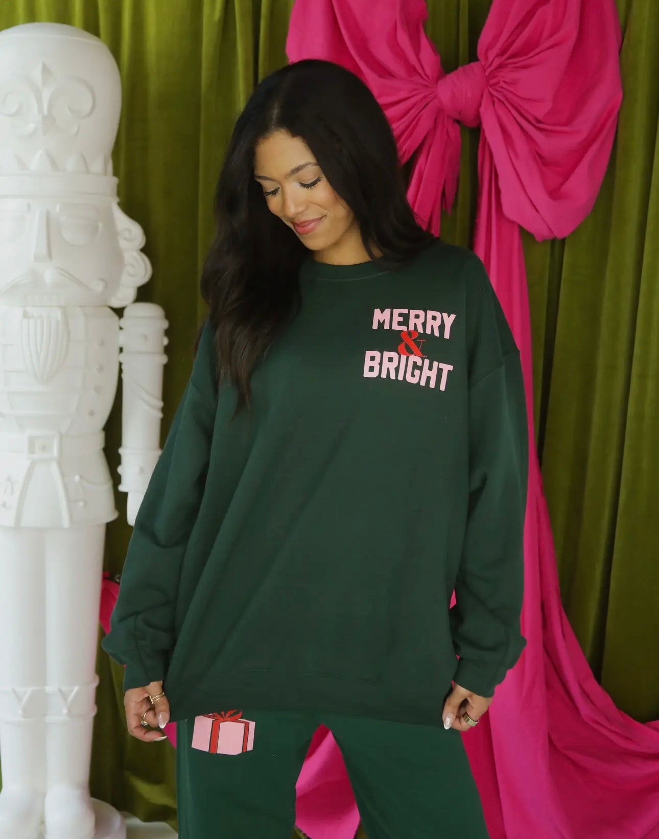 Merry and bright sweatshirt | Charlie Southern | shop now | Tullyhaize
