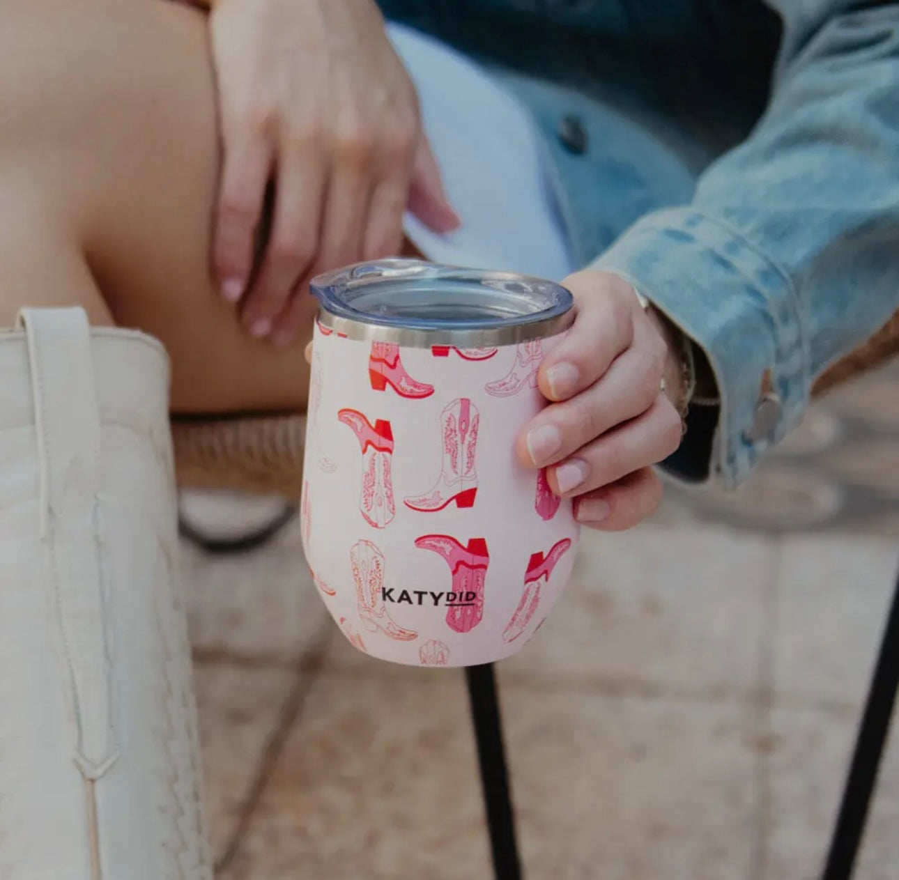 KatyDid| Pink western boots tumbler | shop now | Tullyhaize