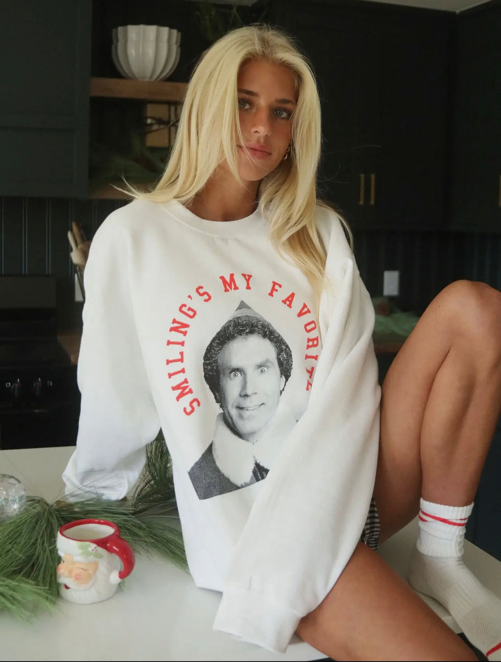 Friday + Saturday | Smiling is my fav sweatshirt | shop now | Tullyhaize