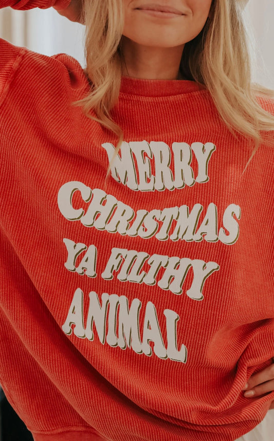 Merry Christmas ya filthy animal sweatshirt