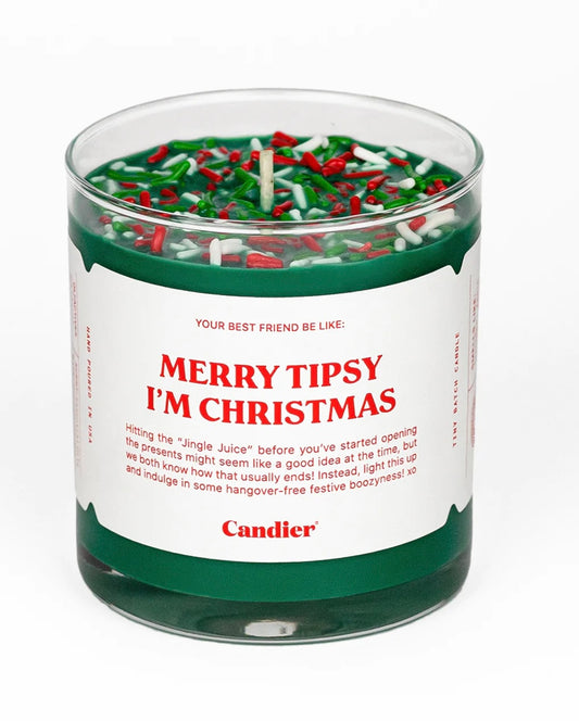 Merry tipsy I’m Christmas candle