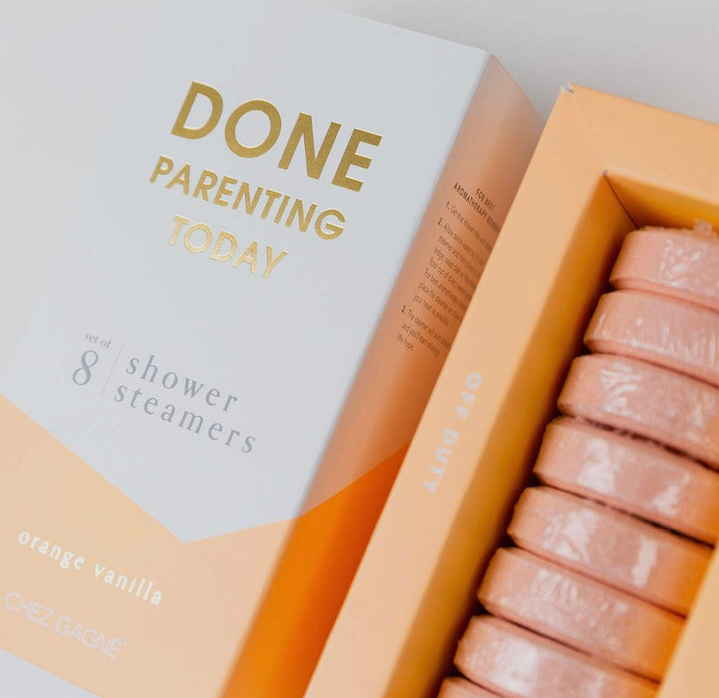 Chez Gagne | Done parenting shower steamer | shop now | Tullyhaize